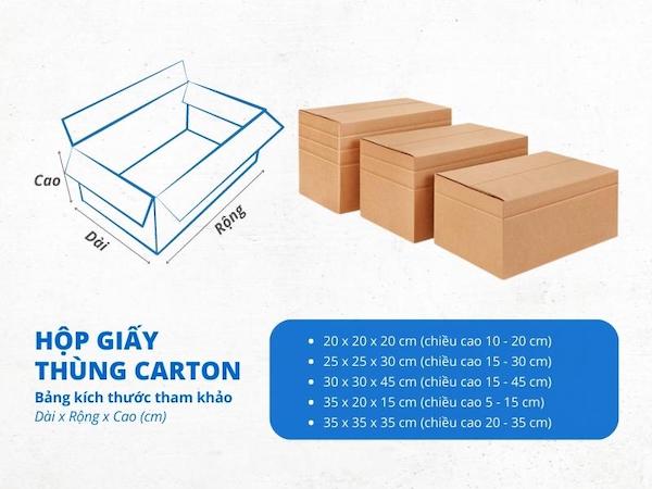 Hộp carton kích thước tùy chỉnh