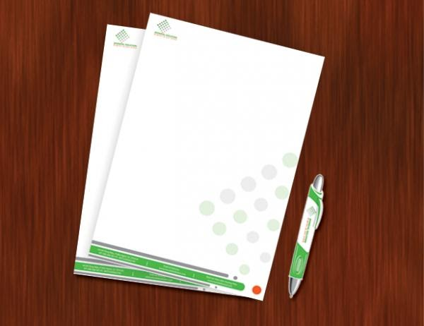 Mẫu thiết kế giấy tiêu đề công ty đơn giản màu xanh