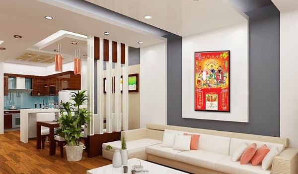 Treo lịch làm sáng bừng phòng khách