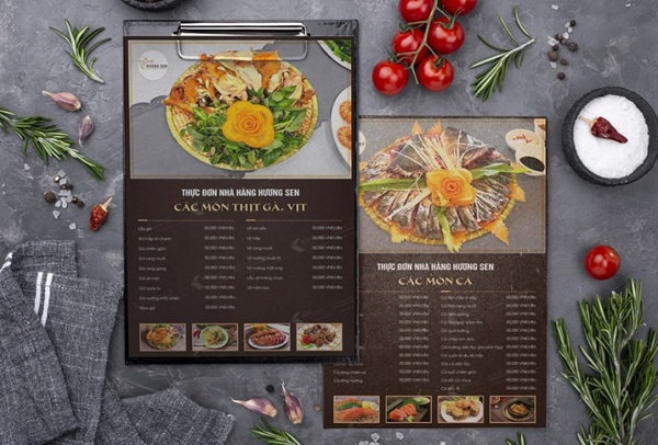 Mẫu tờ rơi menu với đa dạng món ăn&nbsp;