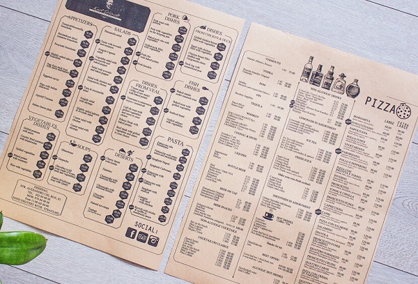 Menu cho quán đẹp, ấn tượng phong cách cổ điển