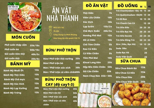 &nbsp;&nbsp;Trang trí mẫu menu đồ ăn cho quán đơn giản&nbsp;