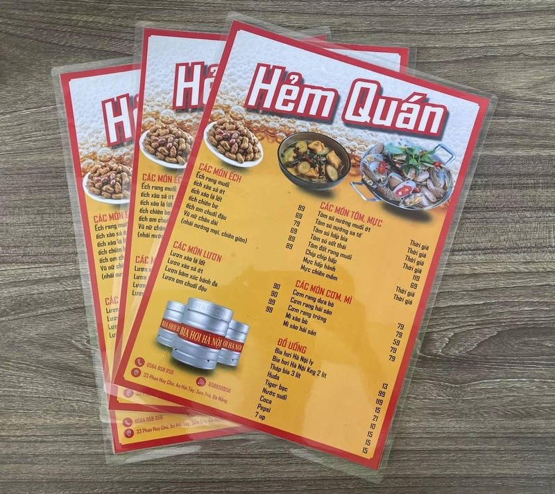 Mẫu menu ép Plastic số 2