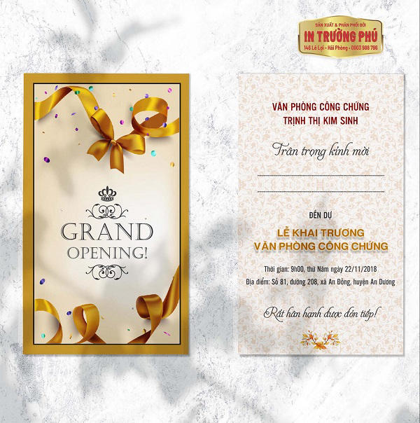 Mẫu thiệp mời tiết kiệm kích thước in ấn 