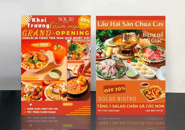 Mẫu tờ rơi khai trương nhà hàng lẩu đẹp