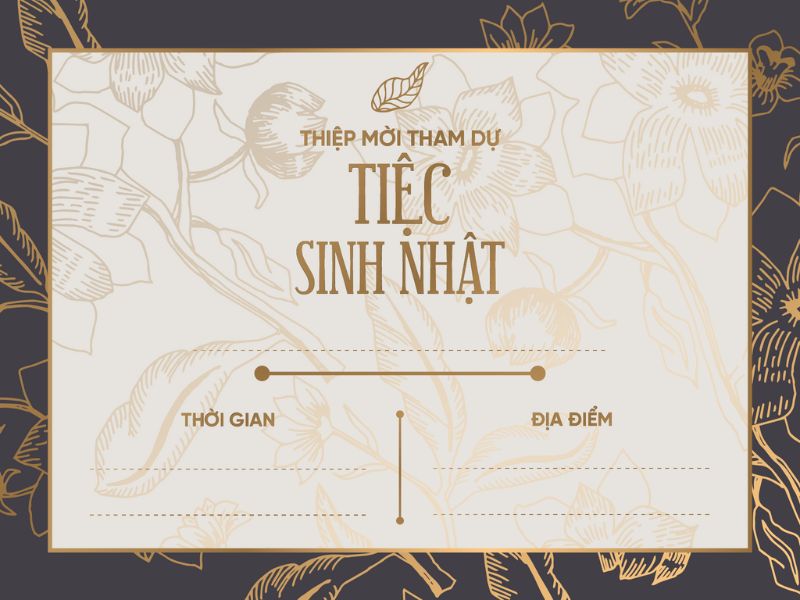 Mẫu thiệp mời sinh nhật sang trọng