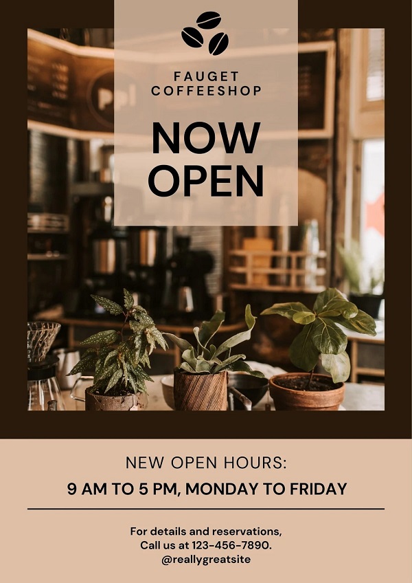 Mẫu Poster giới thiệu khai trương quán Cafe