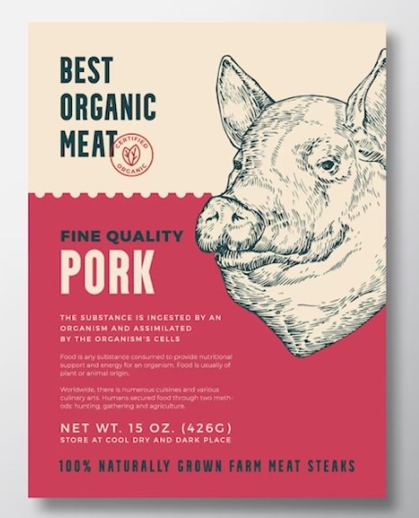 Mẫu tem nhãn thực phẩm tươi sống