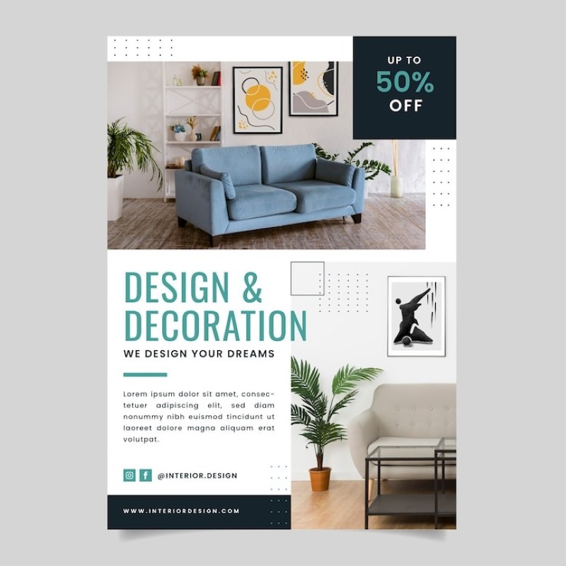 Tờ rơi nội thất thường được dùng trong lĩnh vực nội thất