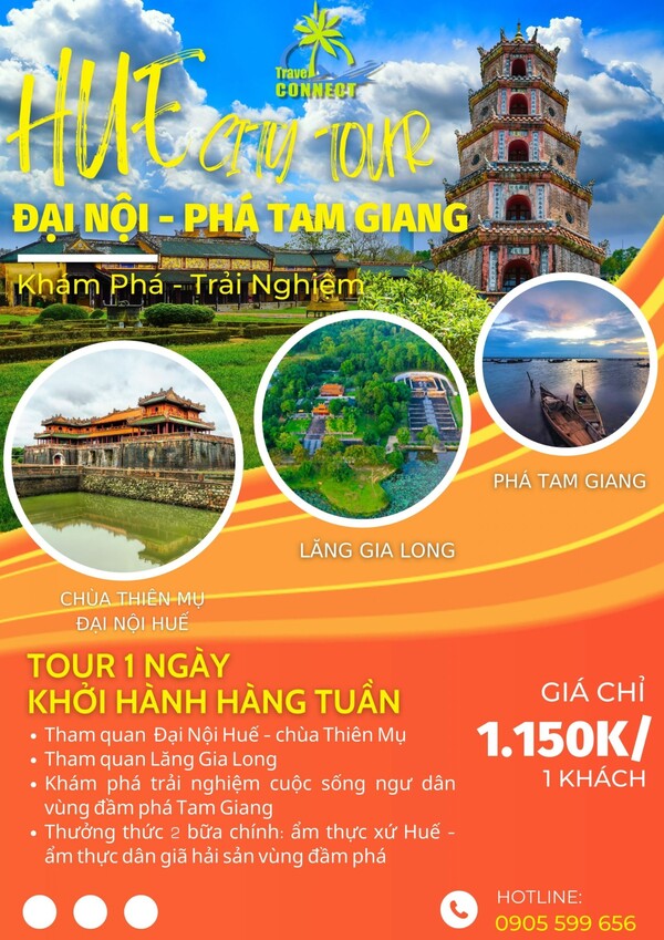 Mẫu poster du lịch Huế mang màu sắc cổ kính