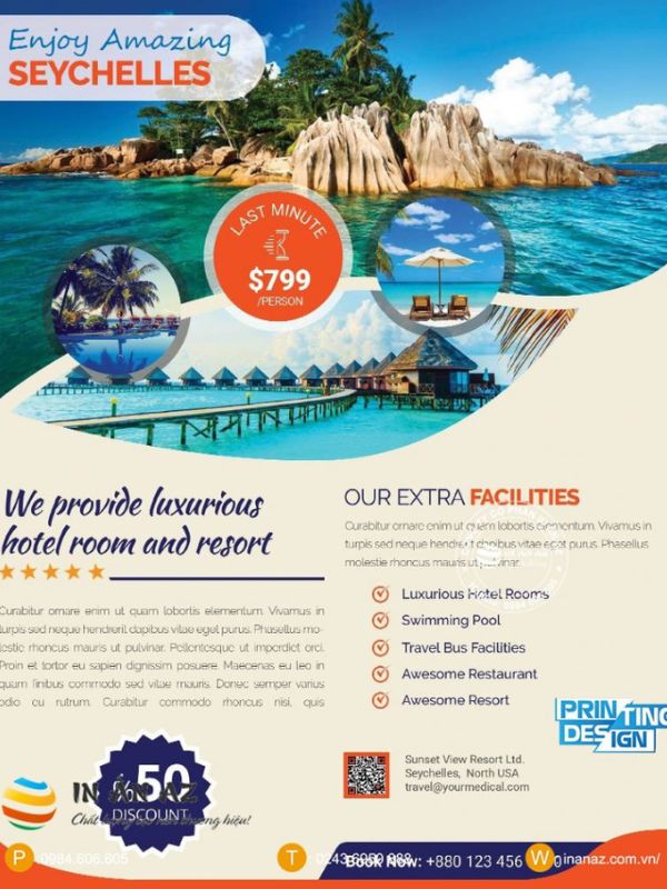 Tờ rơi quảng cáo tour du lịch biển Mauritius 6 ngày 5 đêm