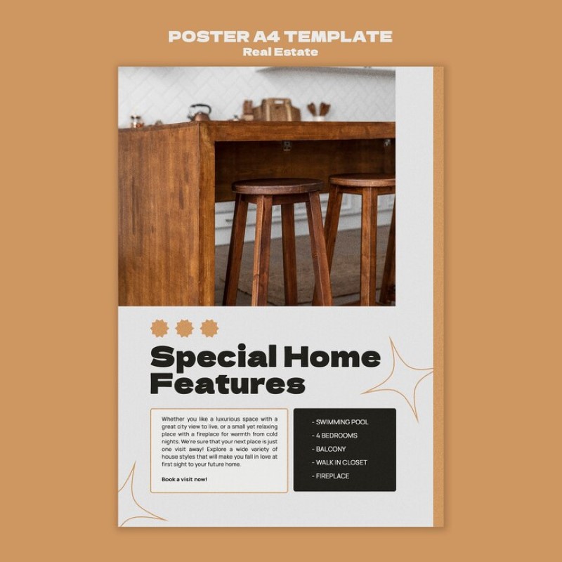 Mẫu thiết kế tờ rơi giới thiệu về bộ bàn ăn gỗ cao cấp